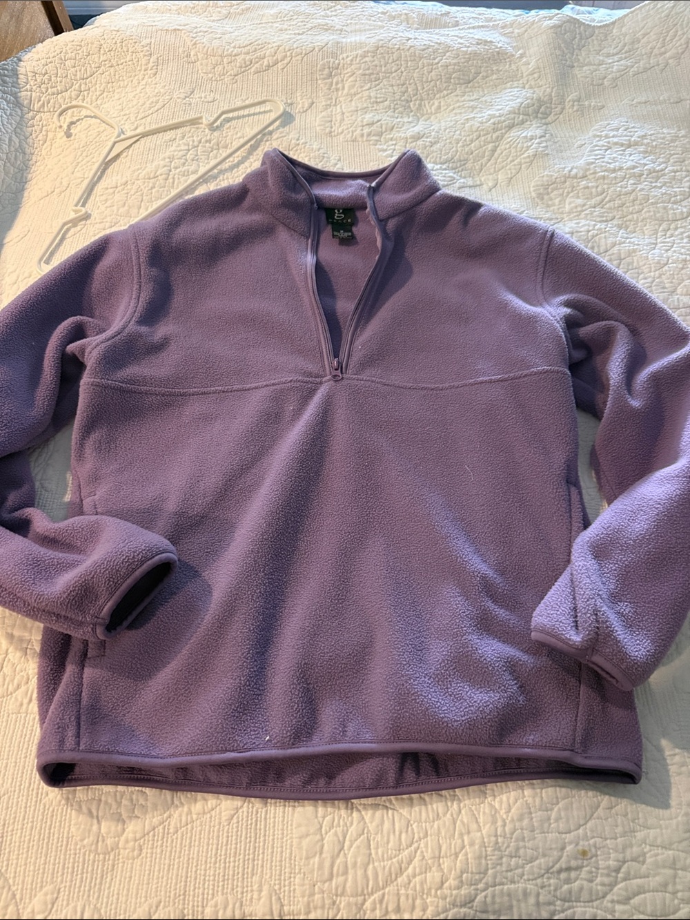 Grace Lavender Fleece Cowl Half-Zip Pullover